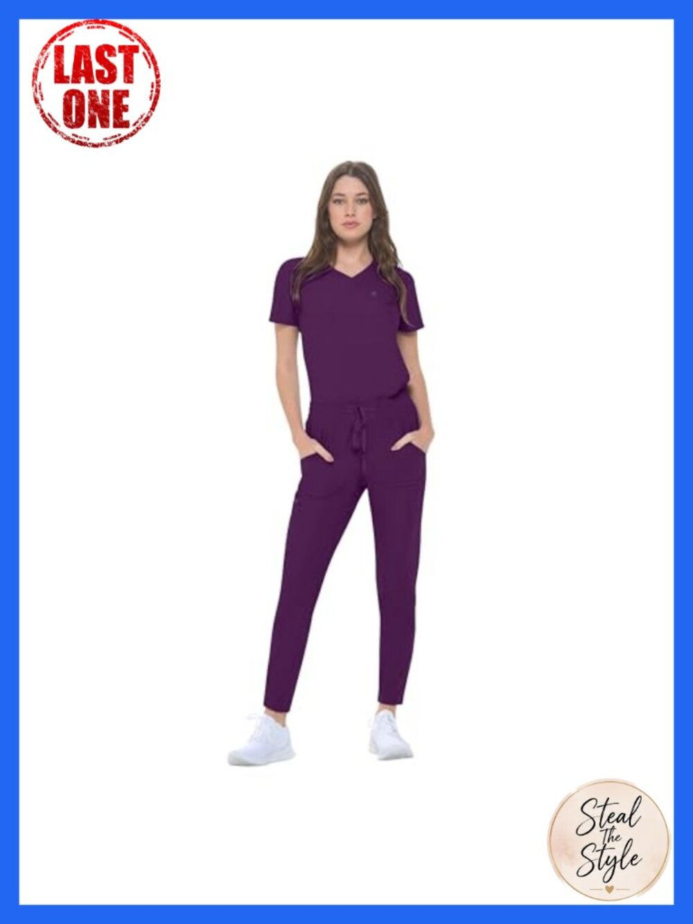 Ultra Stretch Form Fitting Scrub Set VNeck Top Tapered Pant Medical Uniform